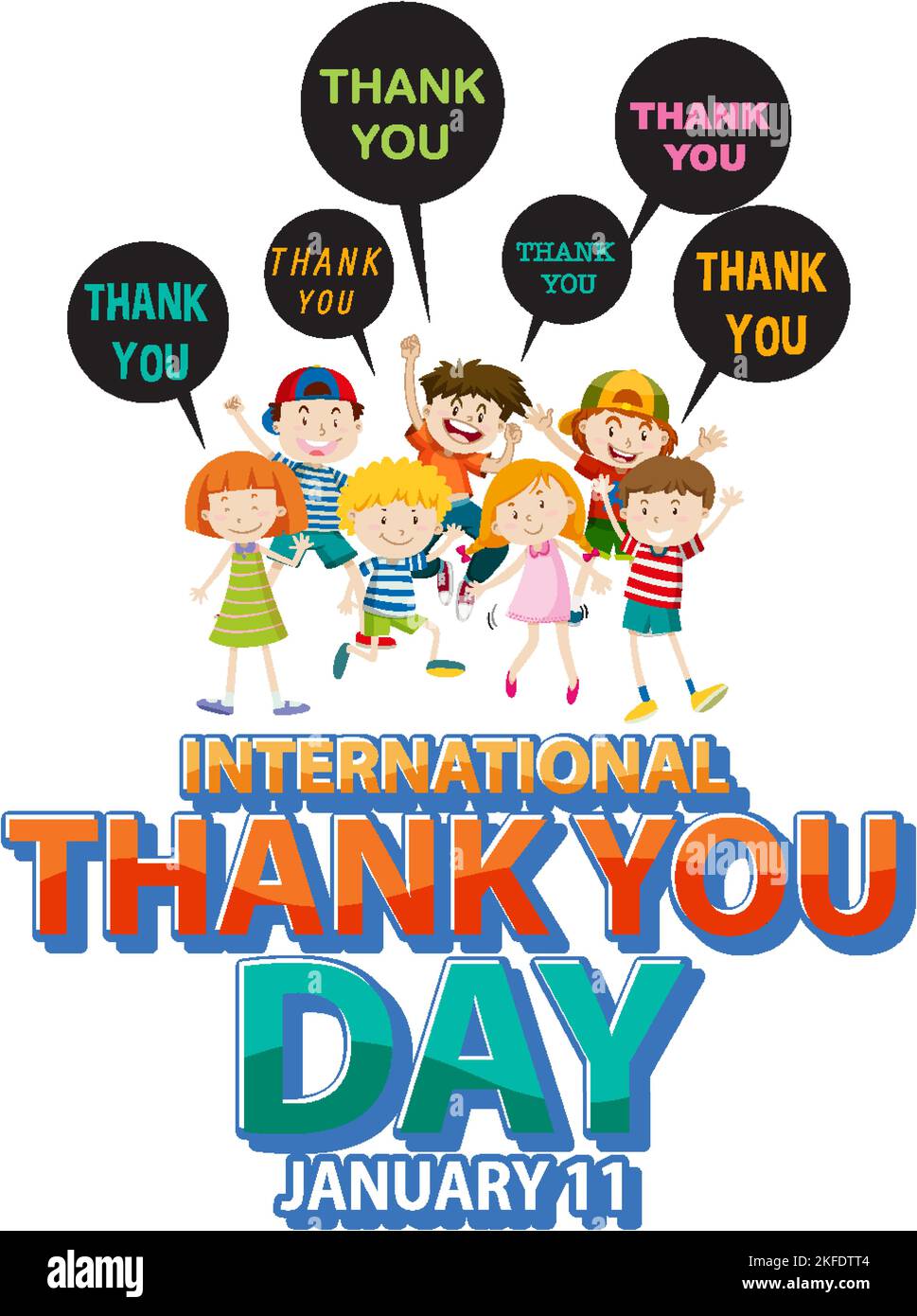 International Thank You Day Banner Design illustration Stock Vector