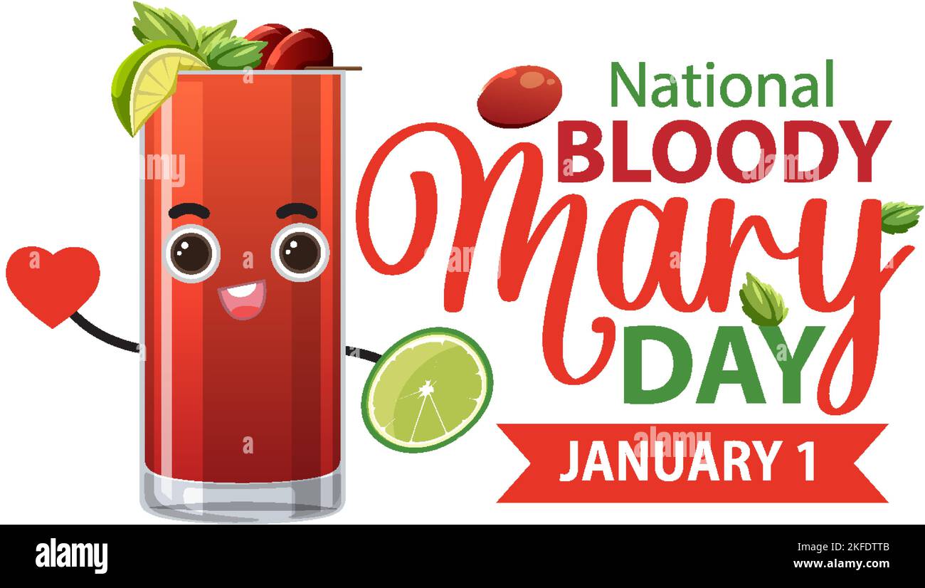 National Bloody Mary Day Banner Design illustration Stock Vector Image