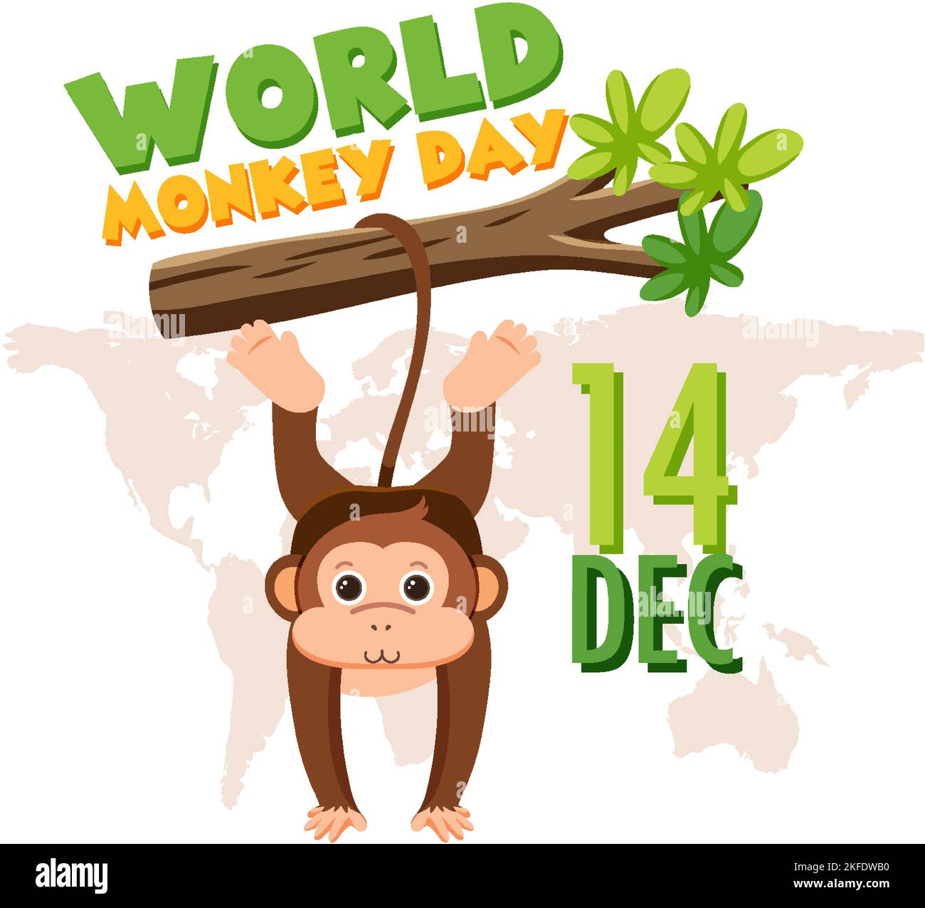 World monkey day poster design illustration Stock Vector Image & Art