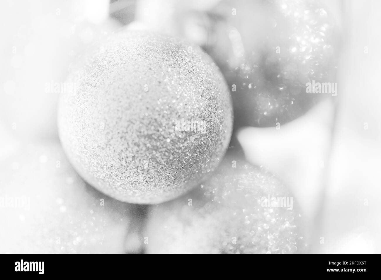 Christmas decorations, Silver christmas ball isolated on white Stock