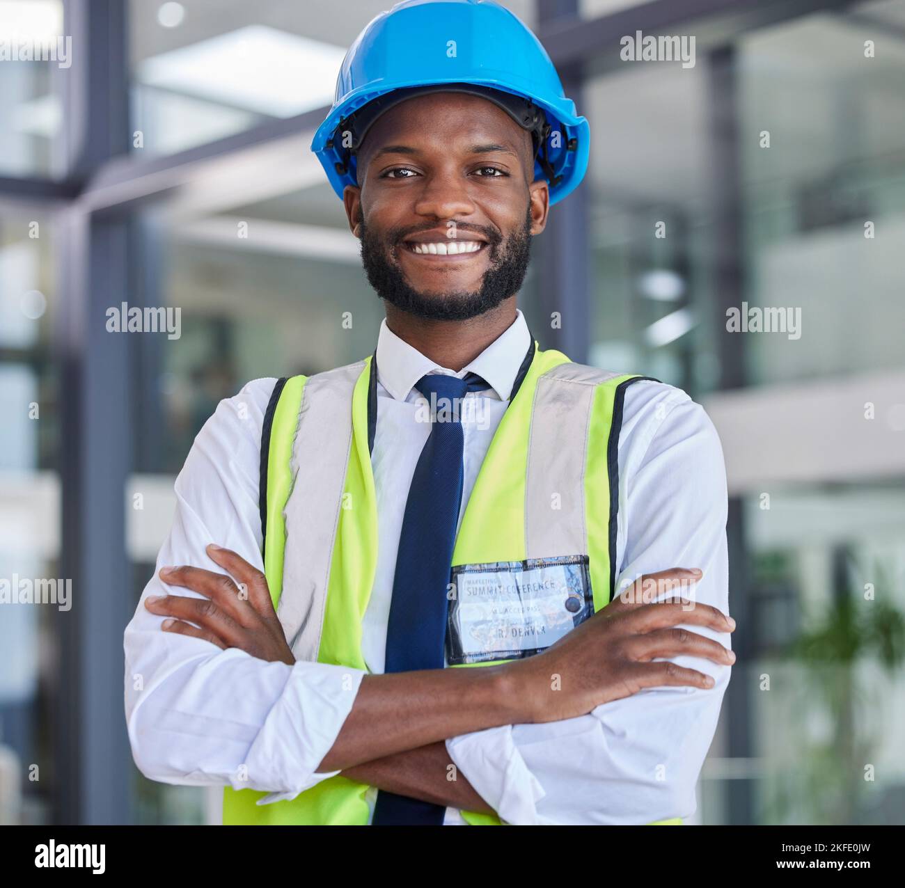 Portrait, construction and engineer man or construction worker with