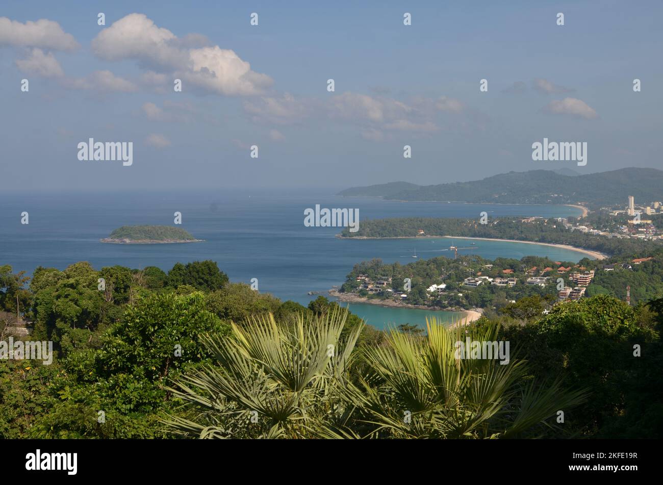caribic Panorama tropical nature and ocean clouds Stock Photo