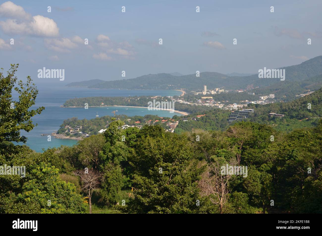 caribic Panorama tropical nature and ocean clouds Stock Photo