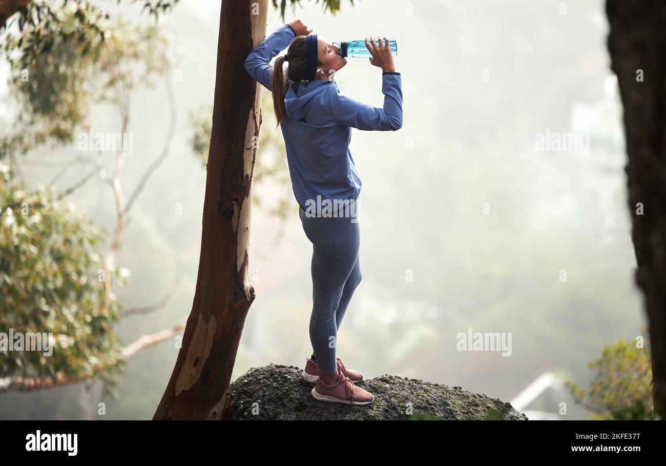 Girl drinking water bottle hiking hi-res stock photography and images -  Alamy