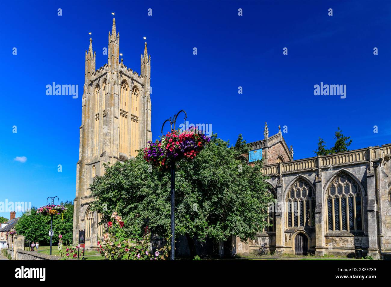 St Cuthbert's parish church has an impressive tower in Wells, Somerset
