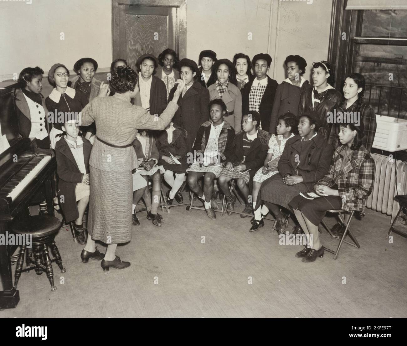Music classes, singing, 1938 Stock Photo Alamy