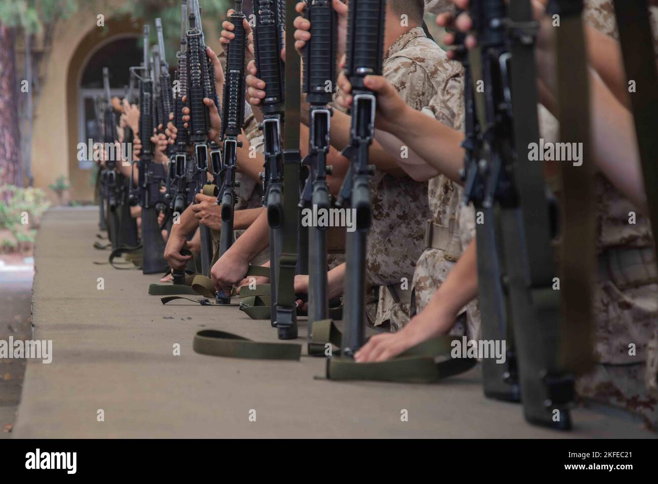 U.S. Marine Corps recruits with Golf Company, 2nd Recruit Training