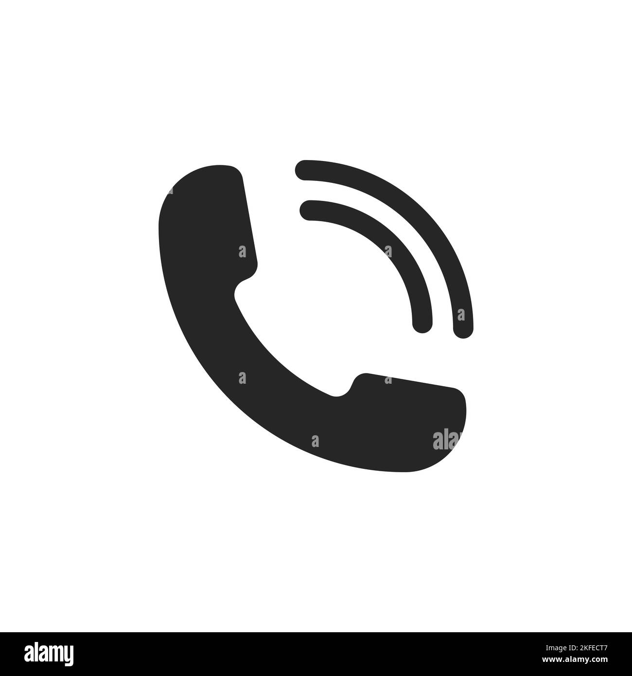 Ringing handset black icon. Minimalistic communication and support