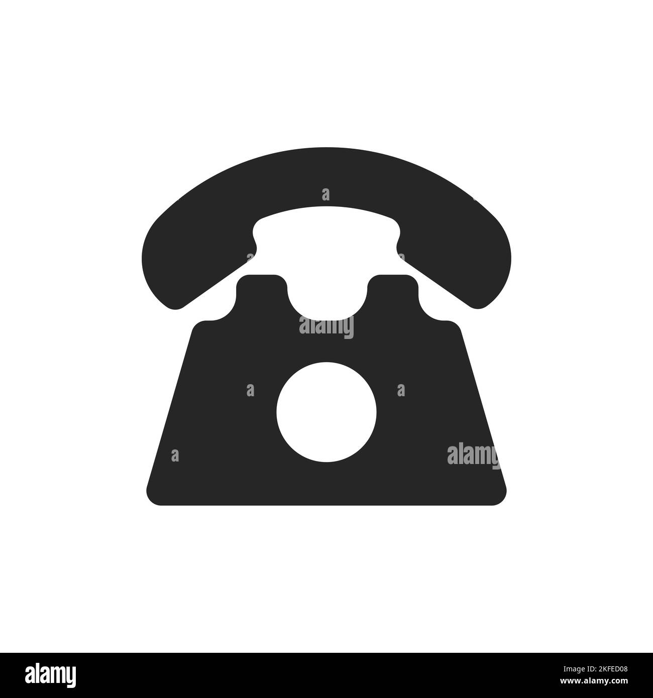 Landline retro phone icon. Vintage device for connection and