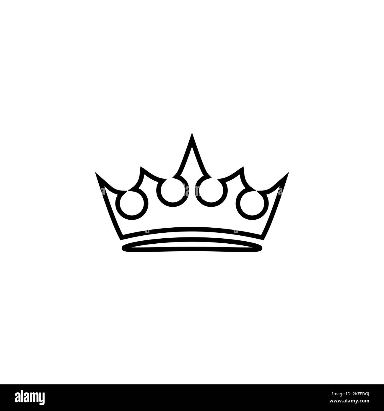 Black monarch tiara icon. Sketch heraldic diadem of royalty and power Stock Vector