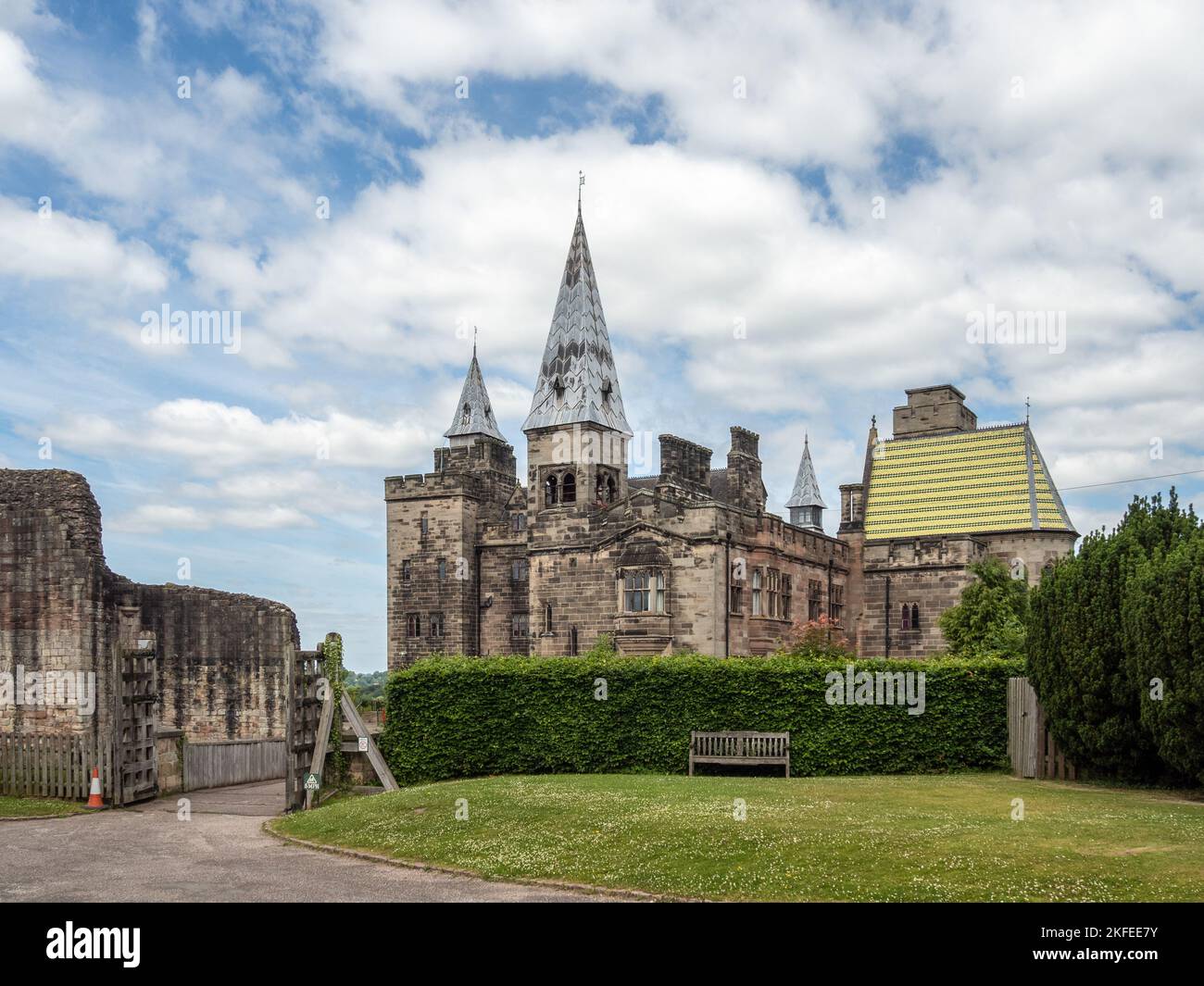 Alton Castle, a Gothic revival castle, in the village of Alton