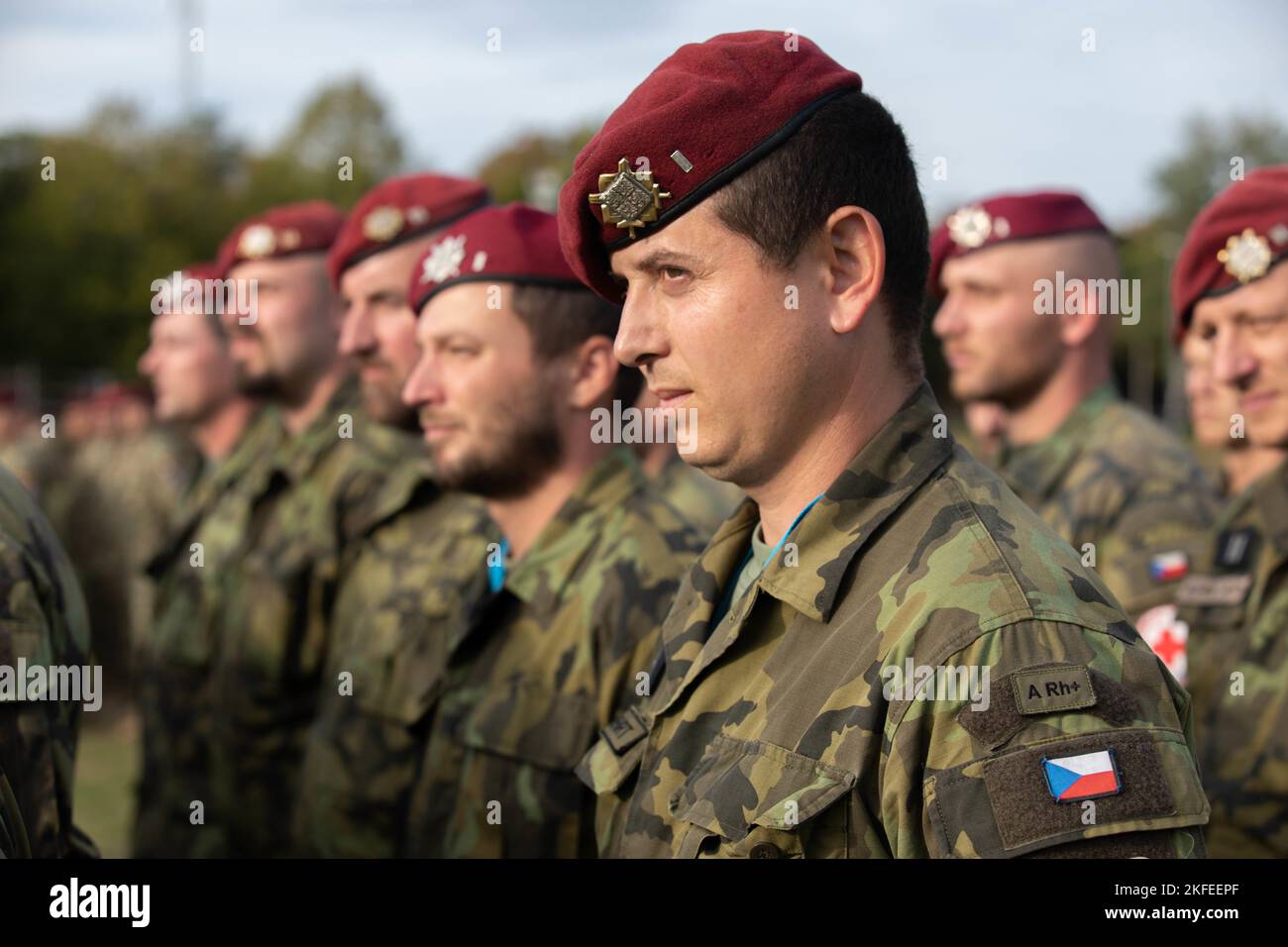 A group of Czech Paratroopers stand in formation during the opening ...