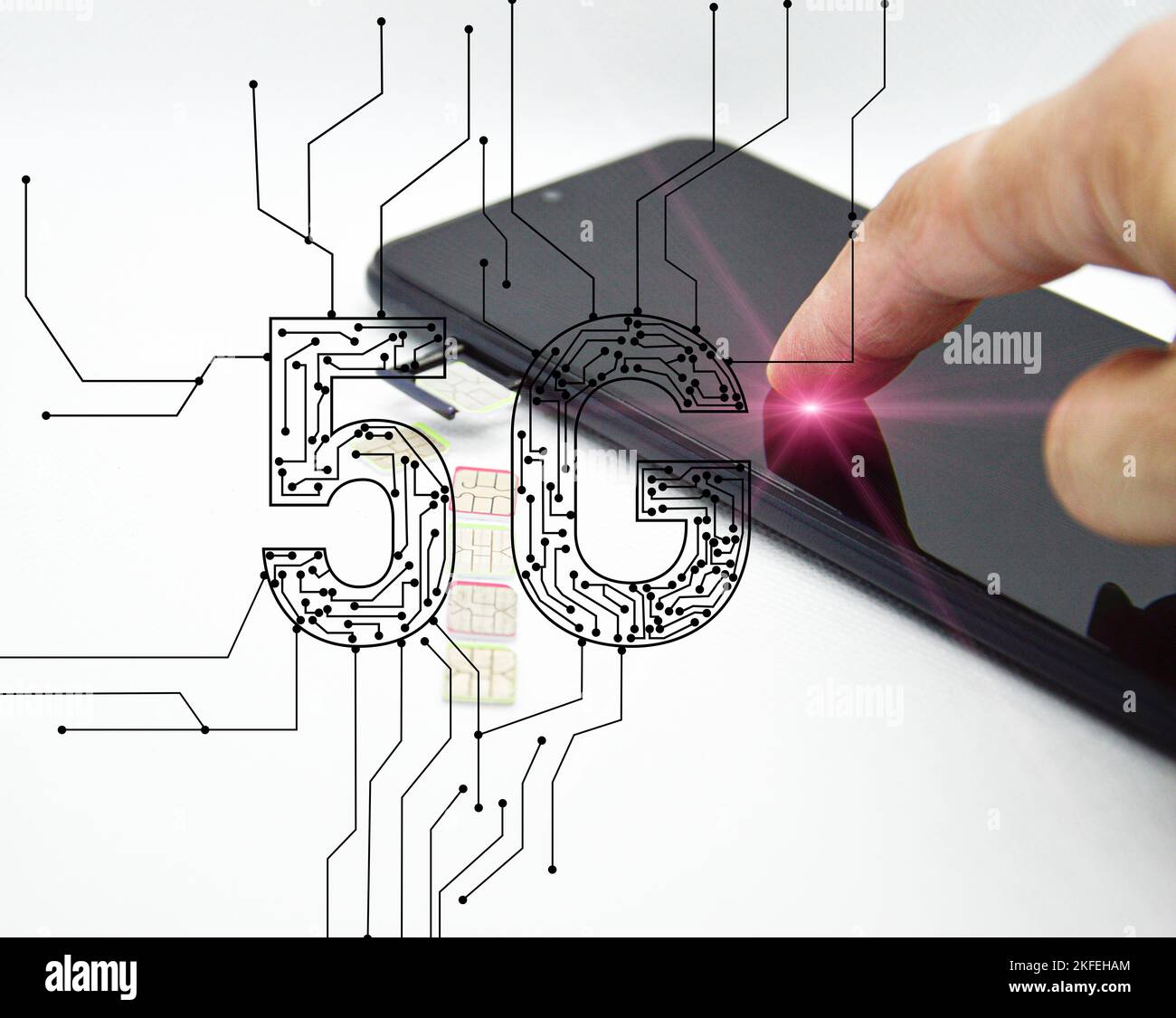 The concept of stepping into 5G communication system Stock Photo - Alamy