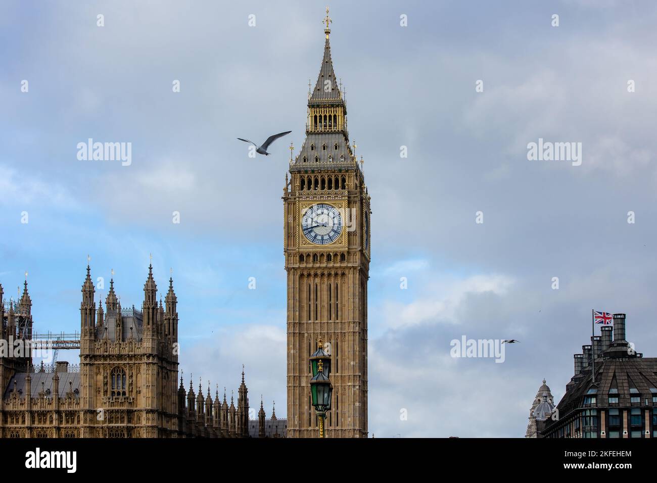 The Big Ben and the Palace of Westiminster in London, England (UK) Stock Photo