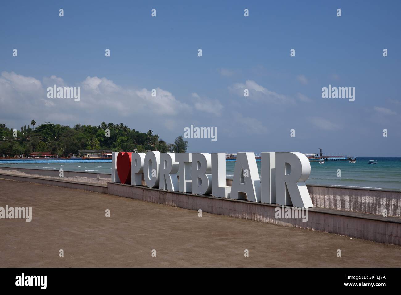 I love port blair sign, Gandhi park, Port Blair, South Andaman Island, Andaman and Nicobar Islands, Union Territory, UT, India Stock Photo