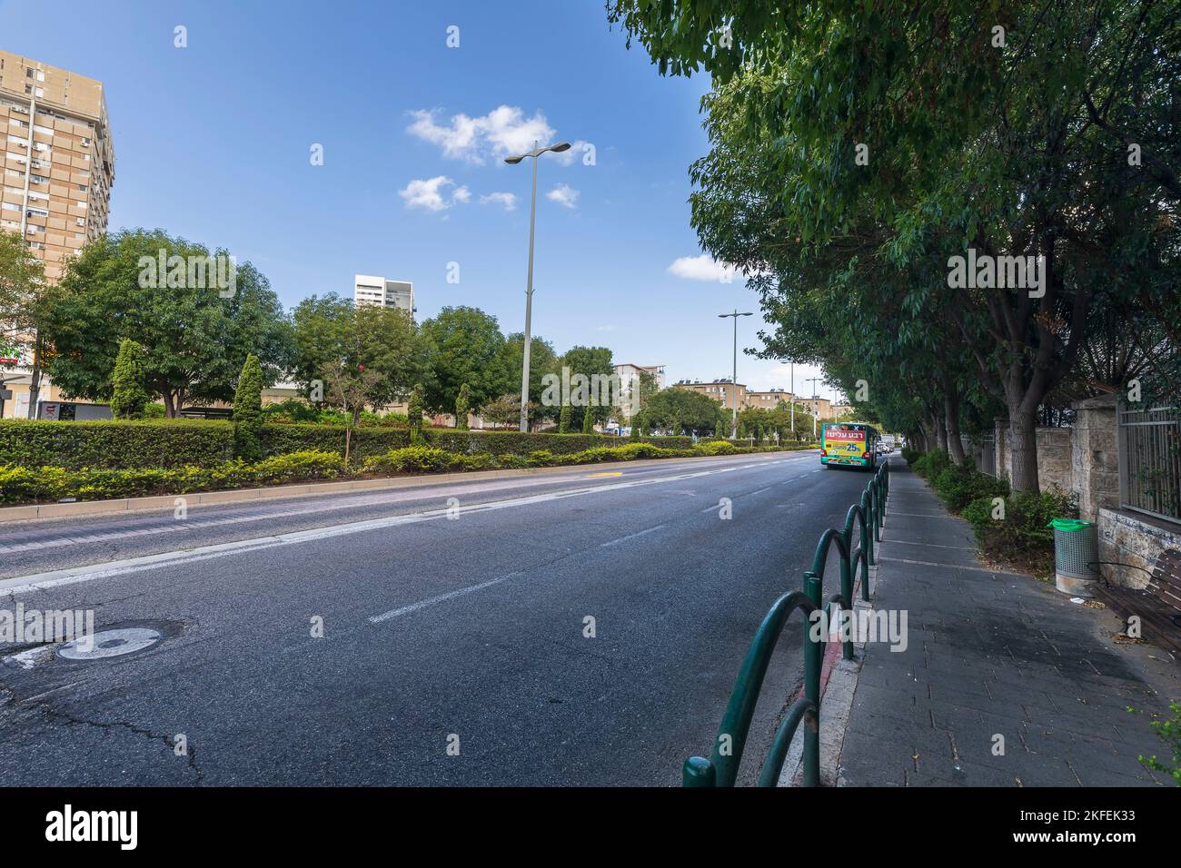 IZRAEL,Haifa  05, 2022: Streets in the city of Haifa in Israel Stock Photo
