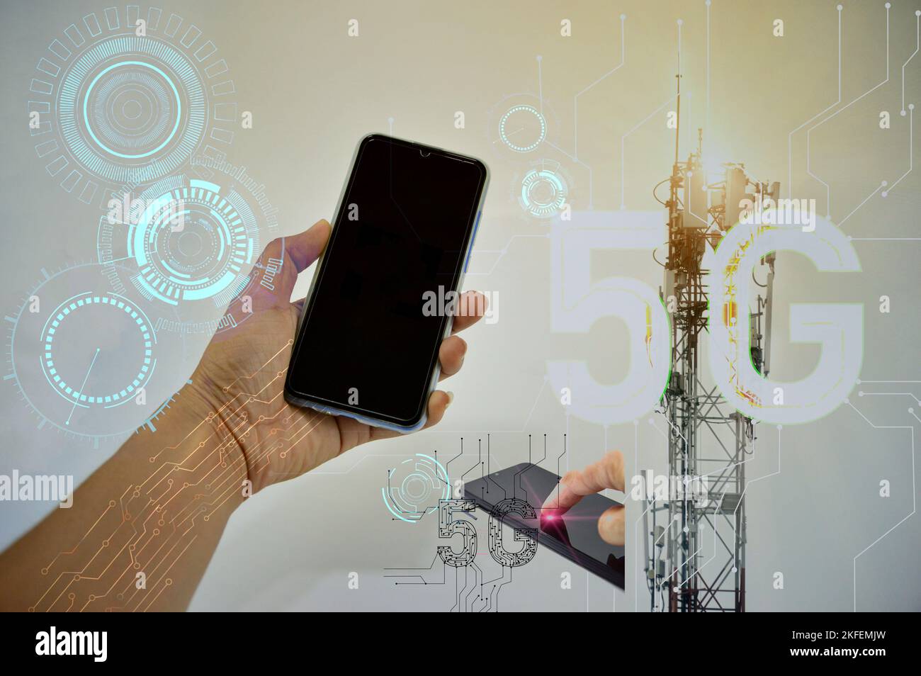 Concept of 5G technology that is controlled by Wisdom (AI Stock Photo ...