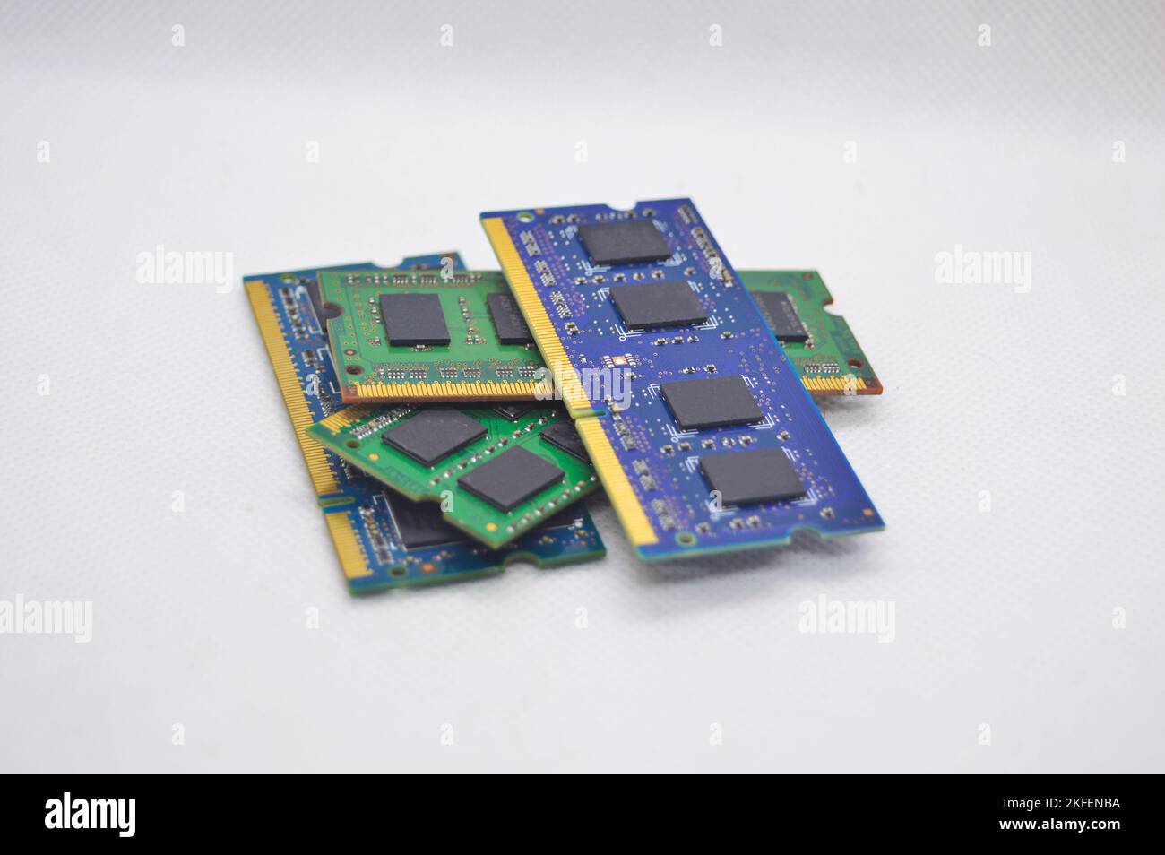 RAM is a hardware device. computer key, ram notebook on white background Stock Photo