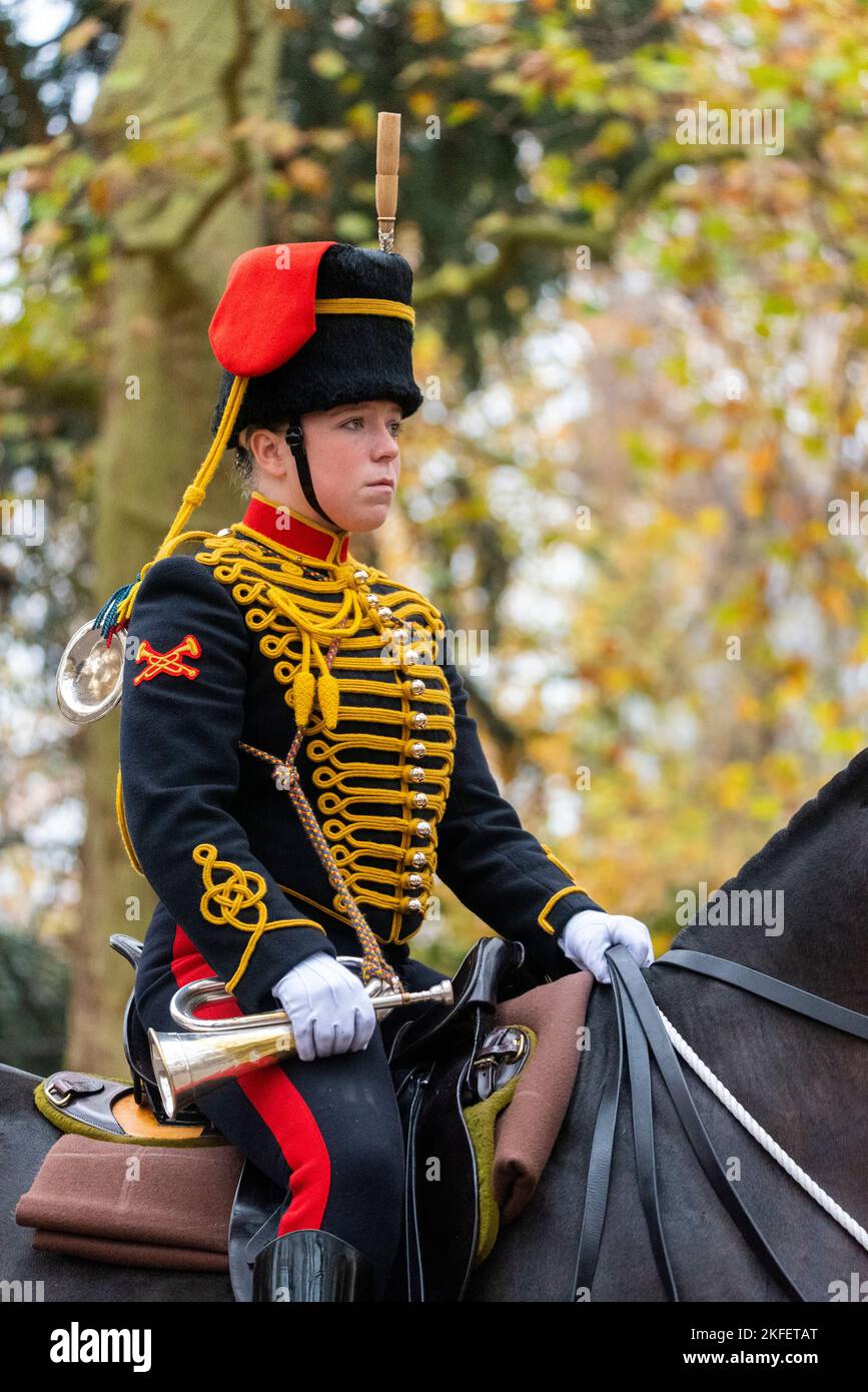 Troop Riding Kings Troop, Royal Horse Artillery carried out a 41 gun salute for the ...