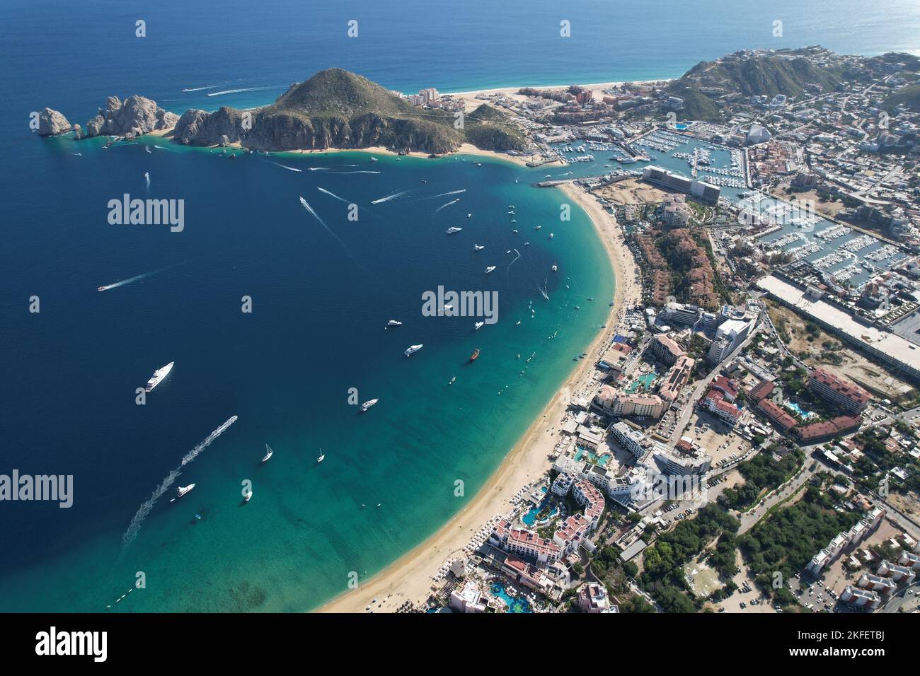 An aerial view of El Medano Beach in Mexico Stock Photo - Alamy