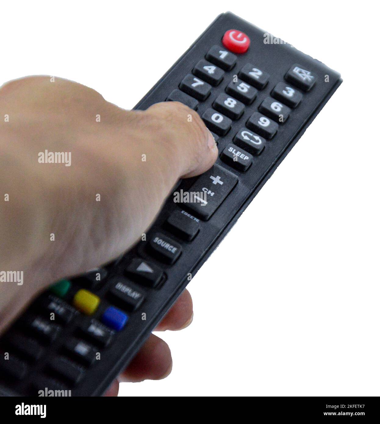 Picture of the remote call being used (with clipping path Stock Photo