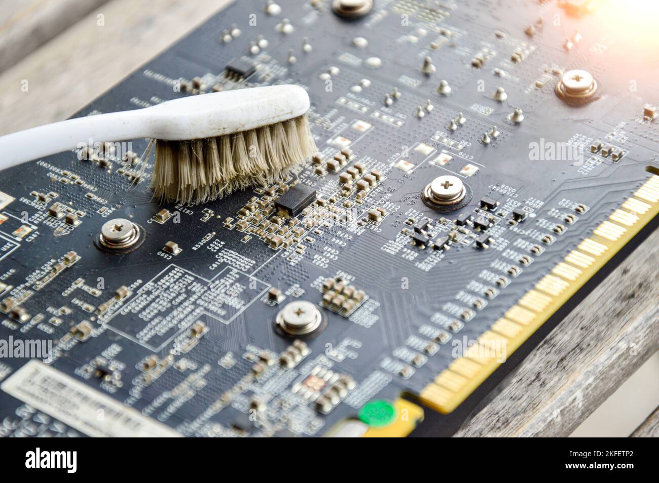 Top View While Cleaning The Motherboard Graphics Card Stock Photo Photo Inspiration