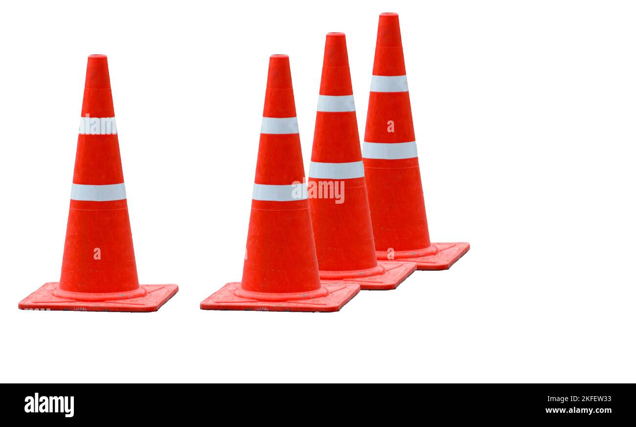 Orange traffic cone (with clipping path) Stock Photo