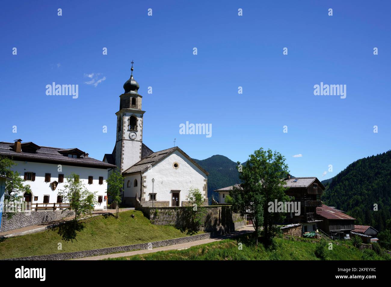 Sauris di Sotto, mountain village in Udine province,  Friuli-Venezia Giulia, at summer Stock Photo