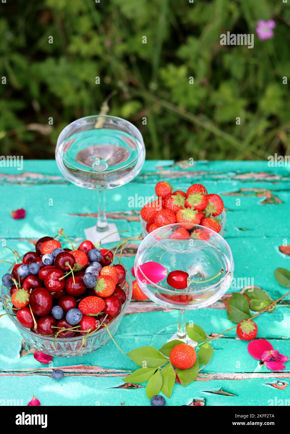 Simple composition still life photo with fresh berries. Seasonal fruit close up photo. Eating healthy concept. Stock Photo