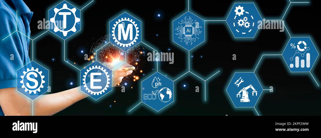 STEM Smart Industrial Technological Innovation concept. Science
