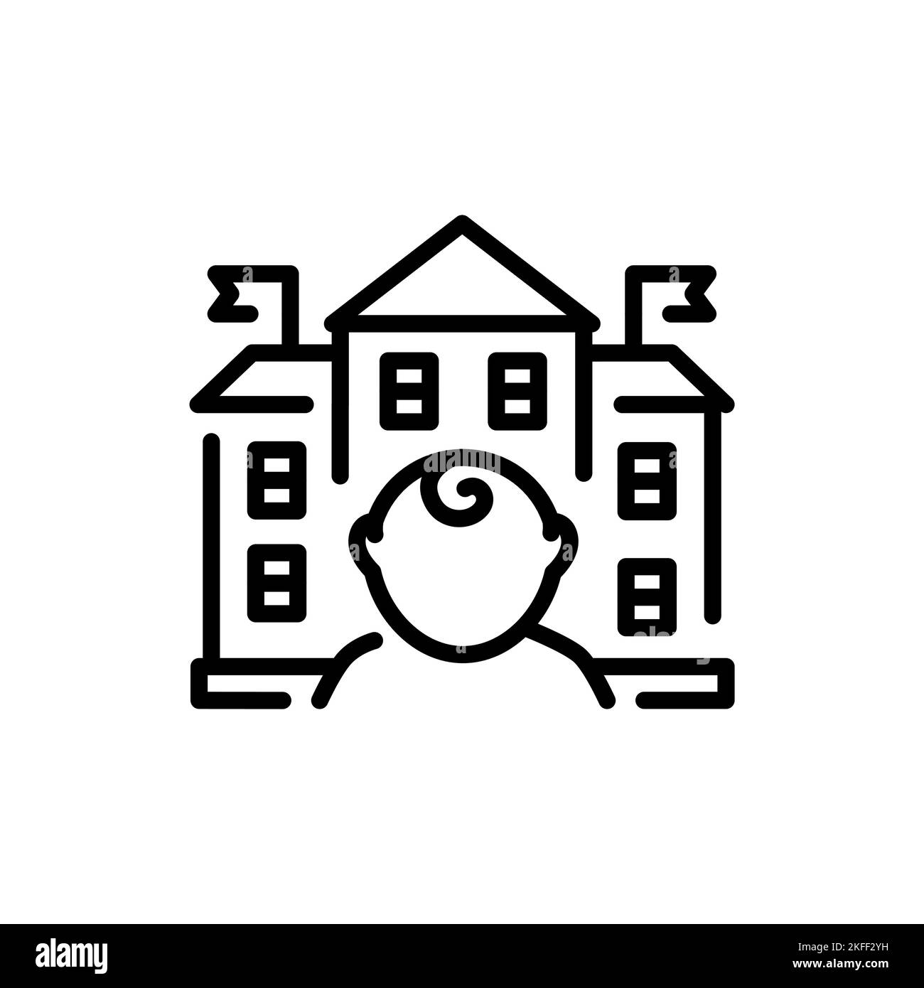 Kindergarten building linear hi-res stock photography and images - Alamy