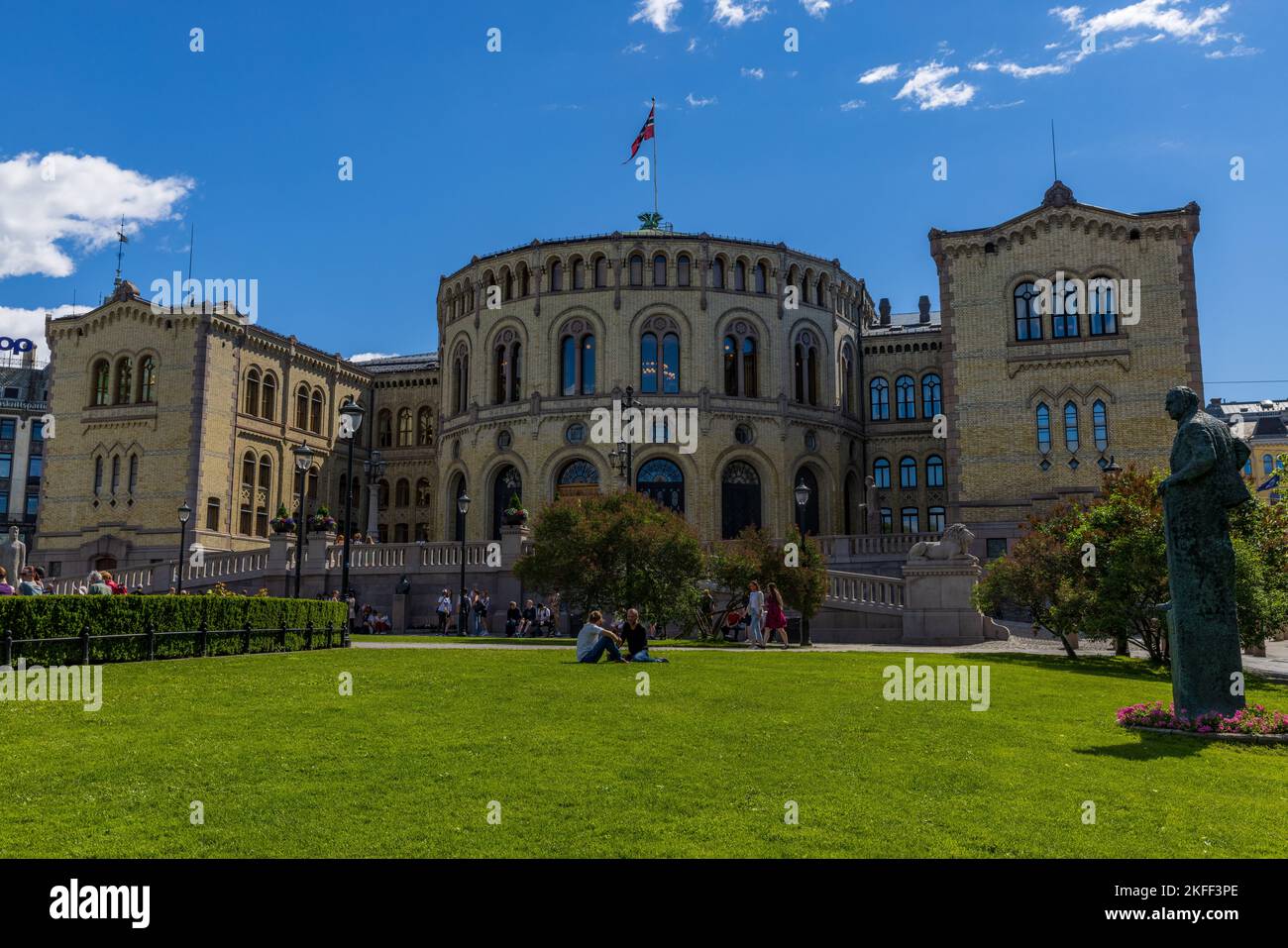 Parlamentsgebäude, Oslo, Norwegen Stock Photo