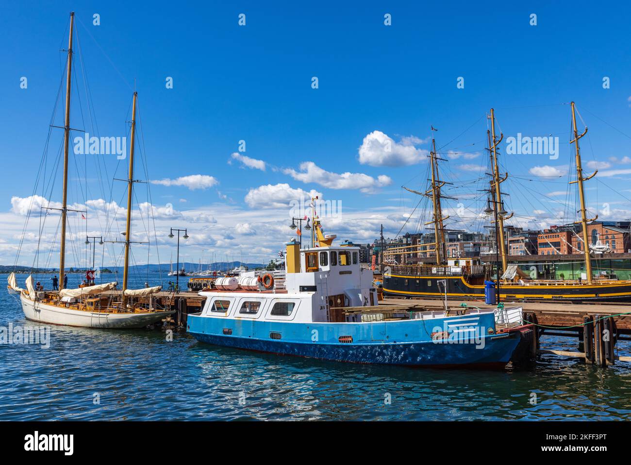Schiffe im Hafen in Oslo, Norwegen Stock Photo