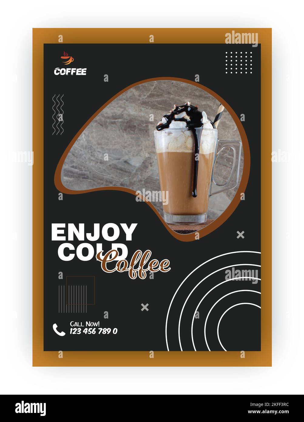 Business Corporate Flyer Editable Template For Coffee Cafes Stock Vector