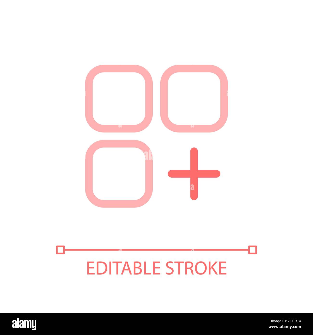 Menu with add option pixel perfect color linear ui icon Stock Vector ...
