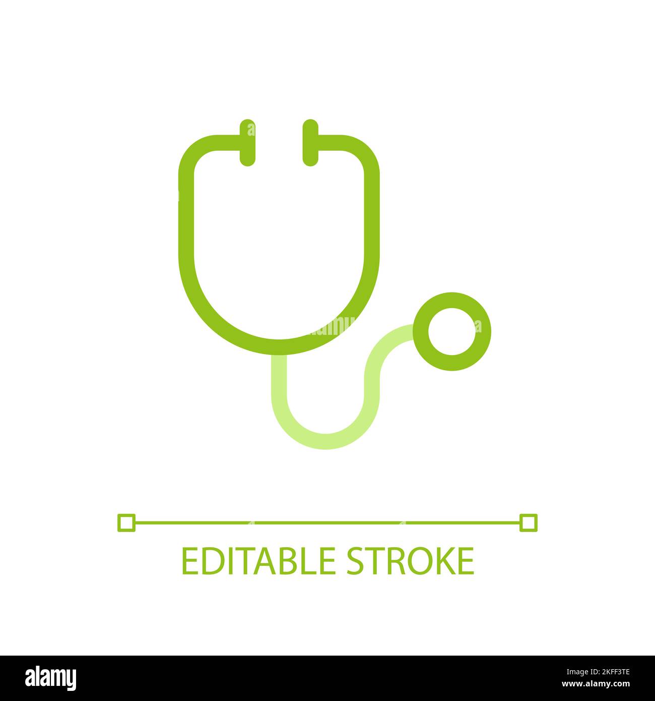Stethoscope pixel perfect color linear ui icon Stock Vector