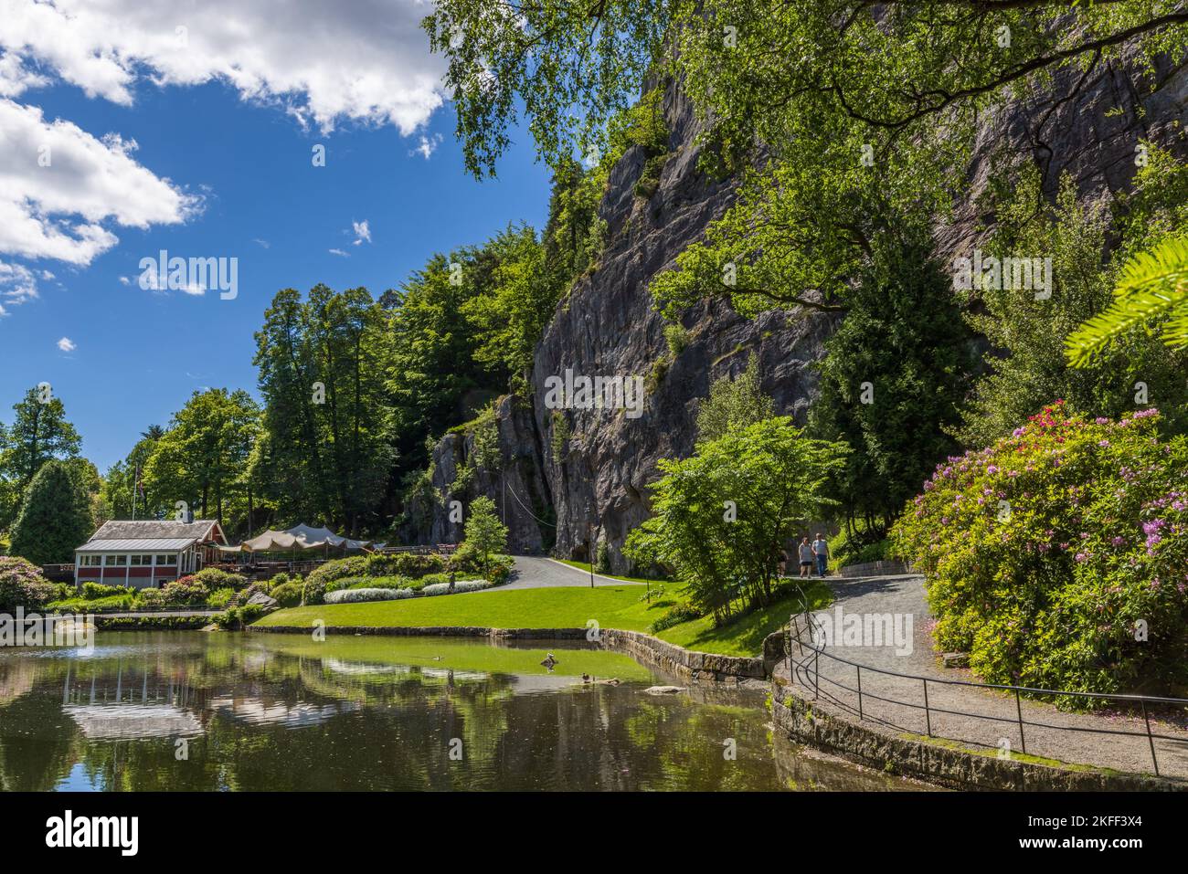 Park im Ravnedalen, Kristiansand, Norwegen Stock Photo