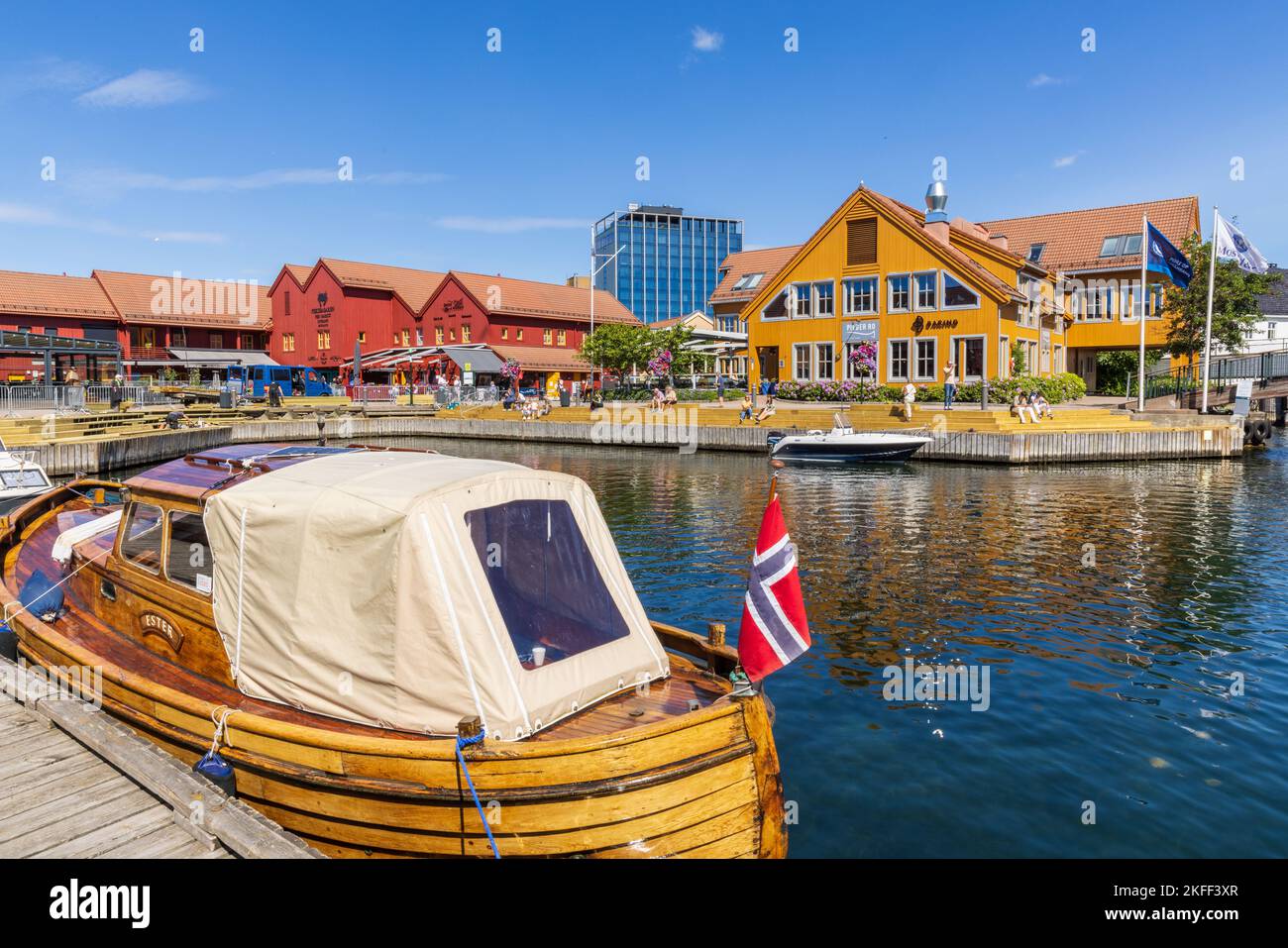 Waterfront im Hafen von  Kristiansand, Norwegen Stock Photo
