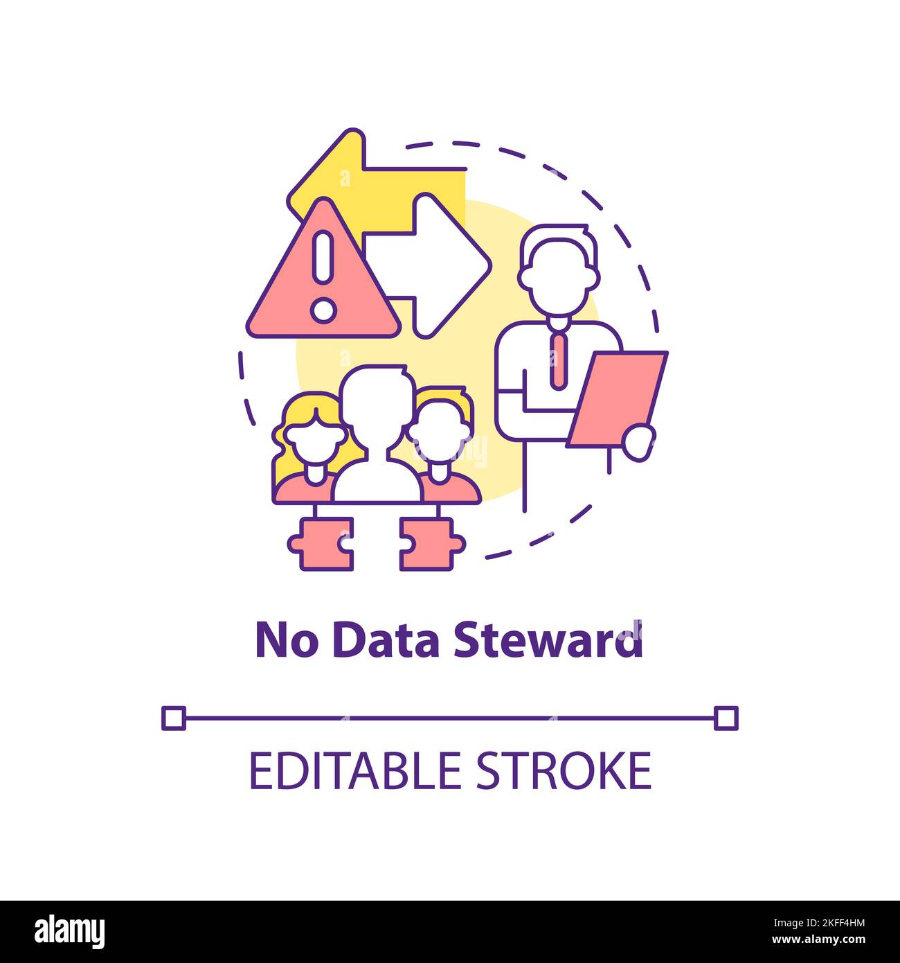 No data steward concept icon Stock Vector