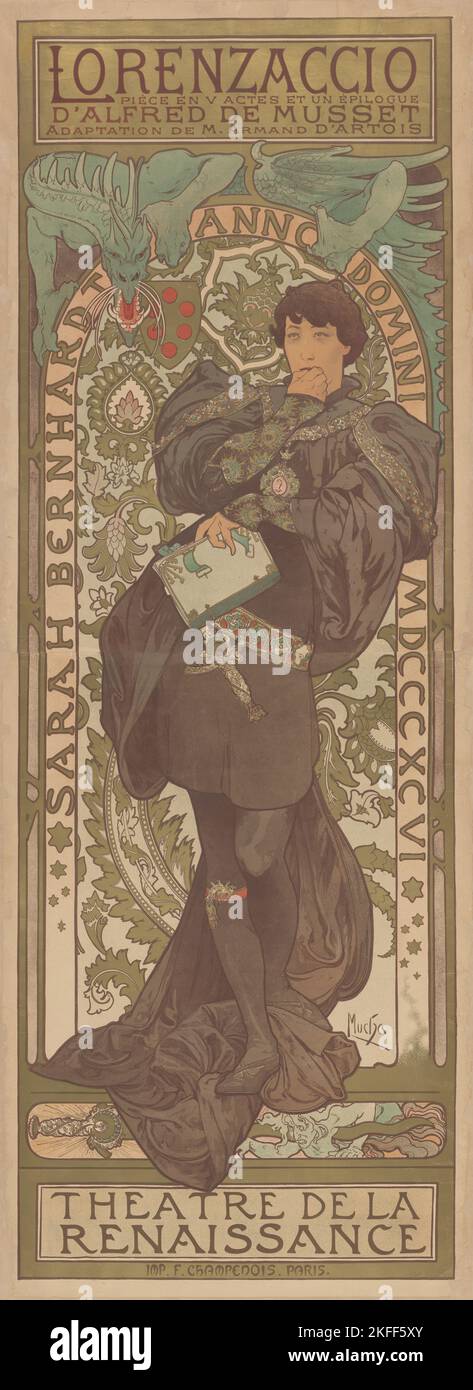 Sarah Bernhardt in Lorenzaccio, Theatre de la Renaissance, c1896 ...