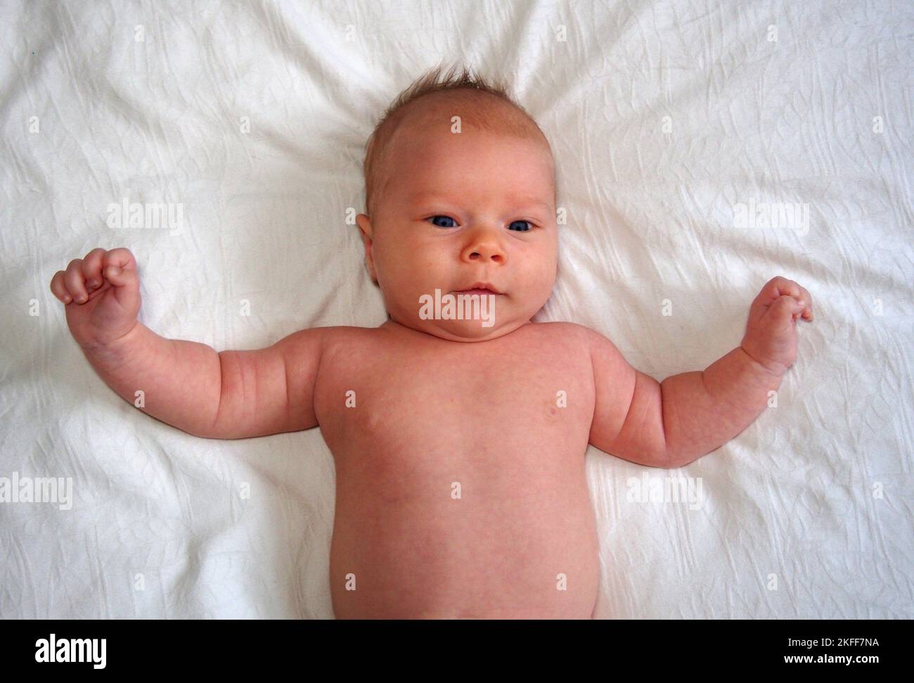 Baby waving arms Stock Photo Alamy