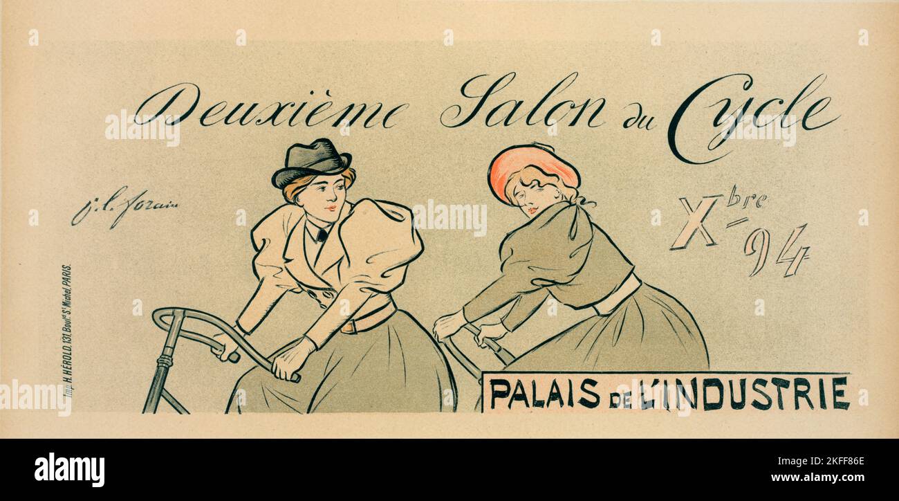 Affiche pour le &quot;Salon du Cycle&quot;., c1897. [Publisher: Imprimerie Chaix; Place: Paris] Stock Photo