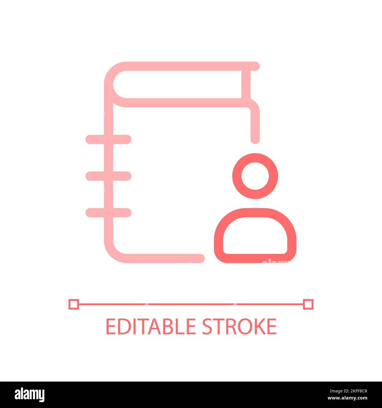 Contact list pixel perfect color linear ui icon Stock Vector