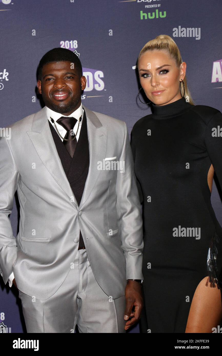 PK Subban and Lindsey Vonn attending the 2018 NHL Awards at the Hard