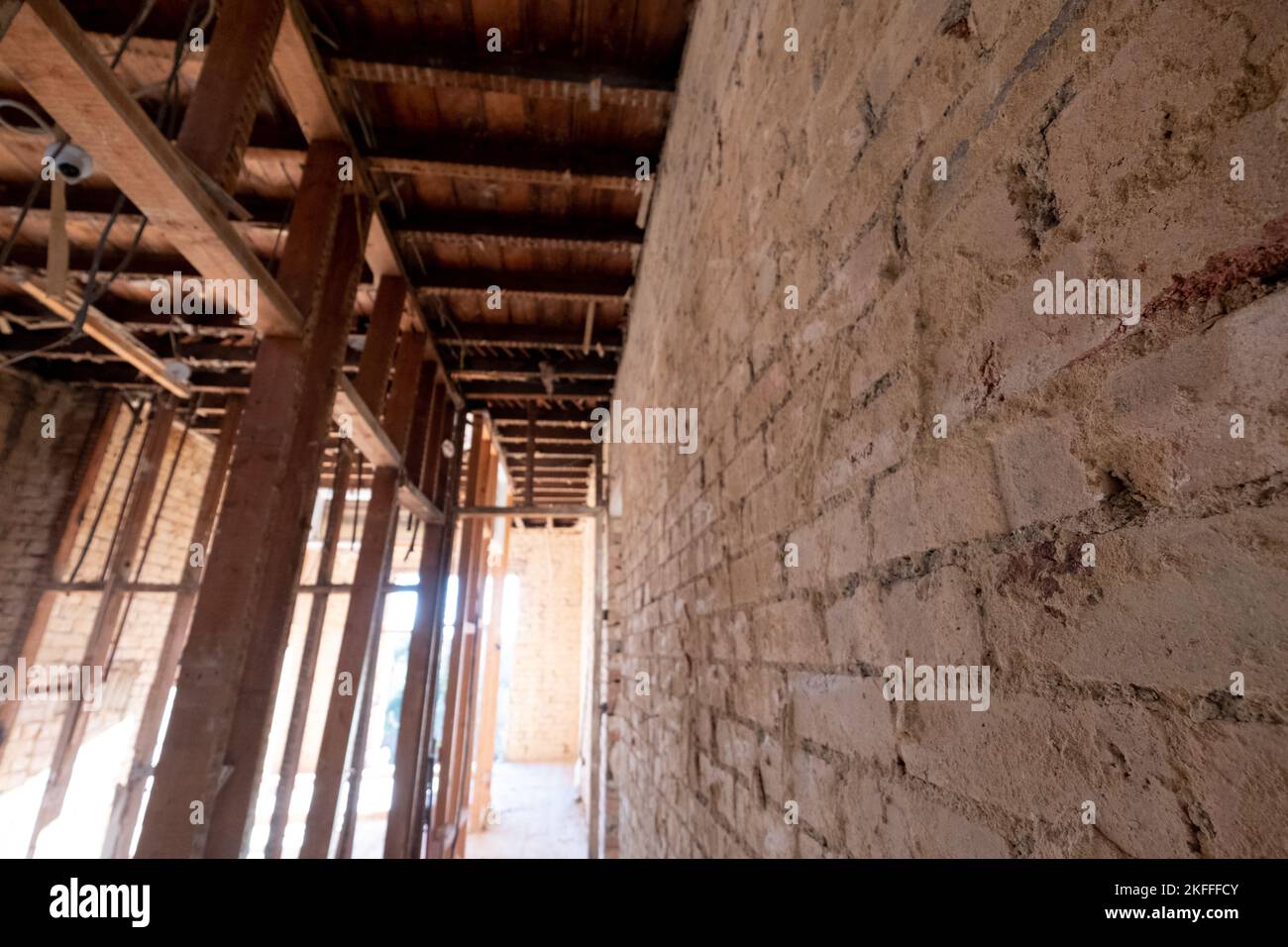 Building work underway in a suburban Edwardian house in Pinner, northwest London UK. The builder