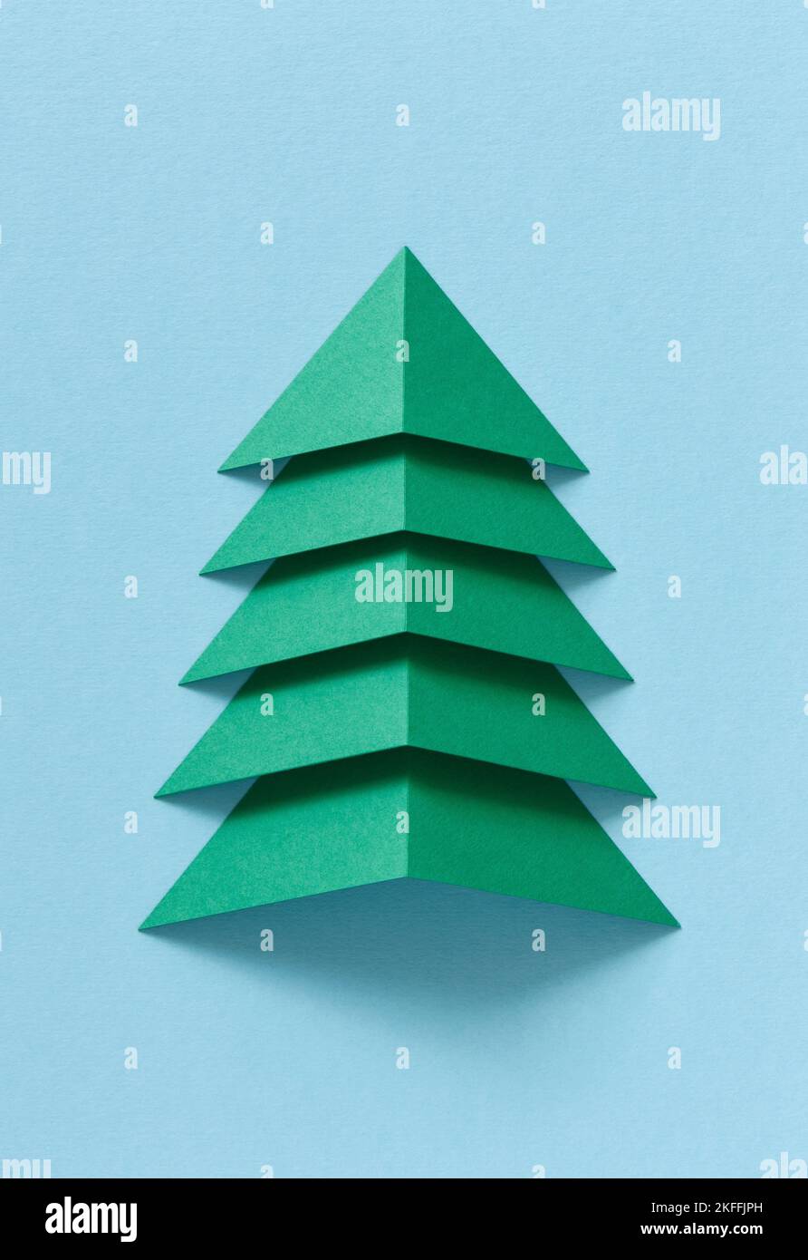 Christmas tree shape made from paper Stock Photo