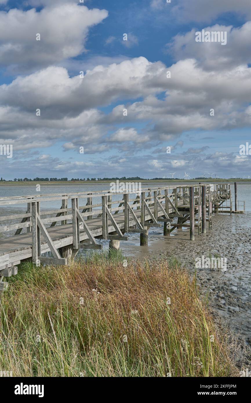 bathing area at Eider River in Toenning,North Frisia,Eiderstedt Peninsula,Germany Stock Photo