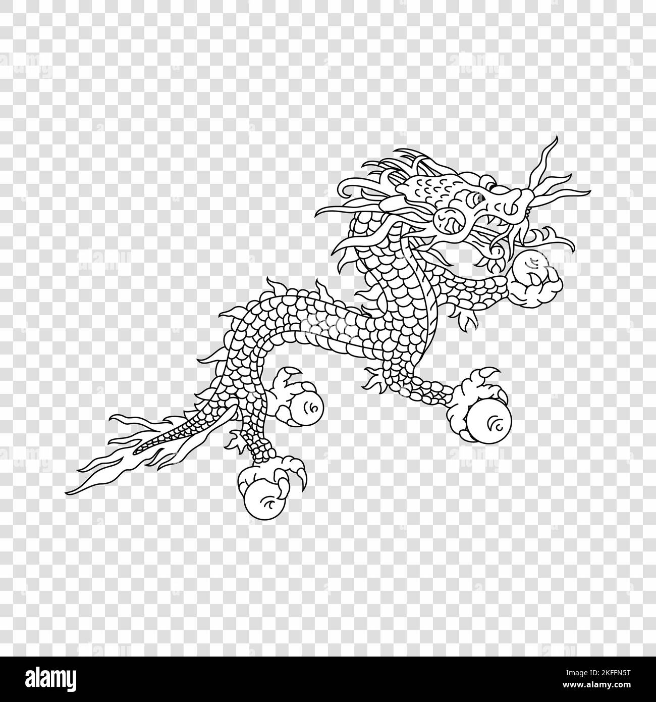 Thin line emblem of Bhutan. National symbol on transparent background