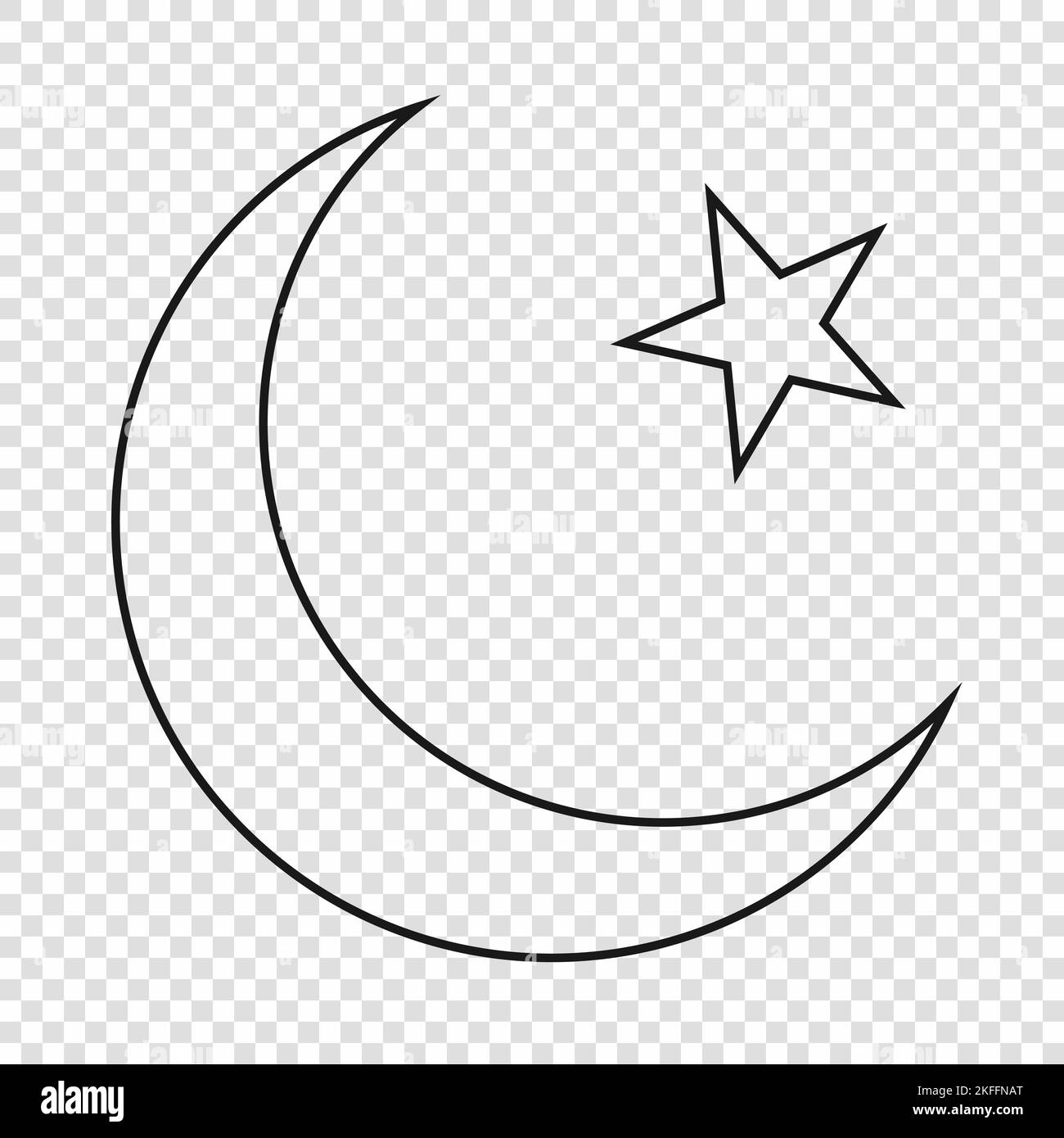 Thin line emblem of Pakistan. National symbol on transparent background