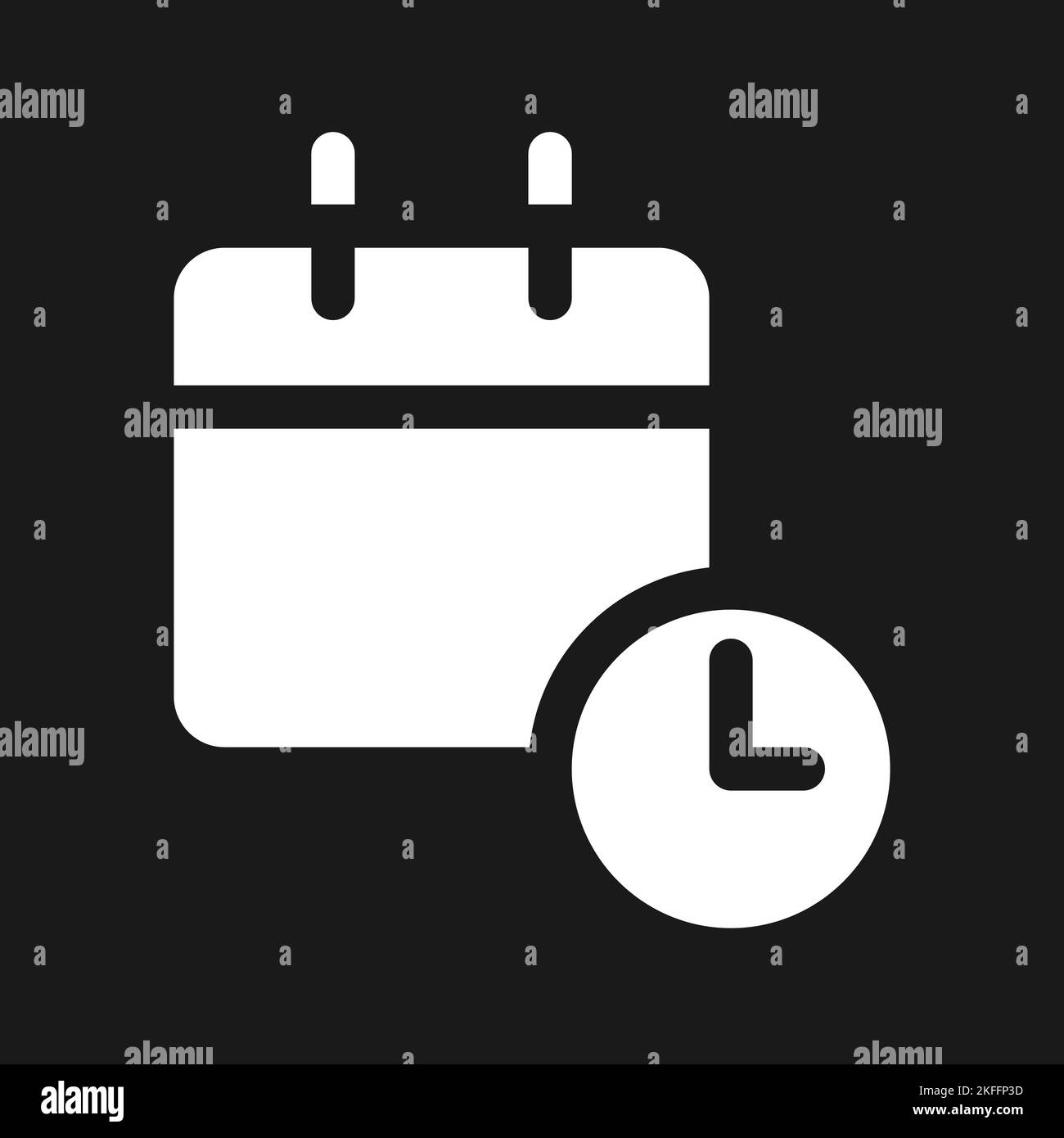 Calendar online dark mode glyph ui icon Stock Vector